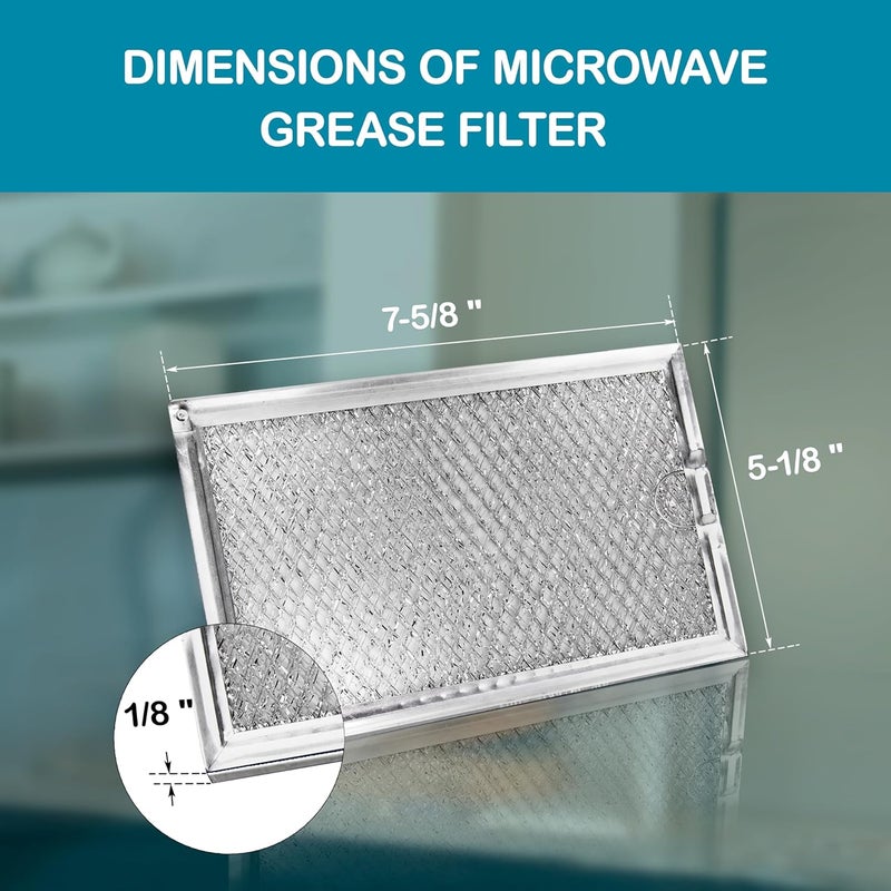 Omaeon [2 Pack] WB06X10309 Microwave Grease Filter Replacement 7.62" x 5.12" – Fits GE Stove WB06X10359, Hotpoint, Kenmore & LG Microwaves – Aluminum Mesh Vent Filters for Over-the-Range Ovens - Image 2