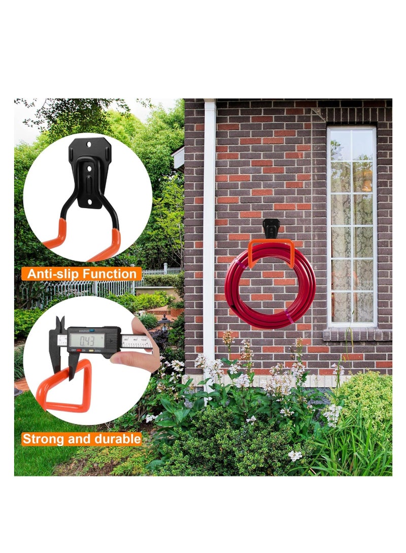Hihonor Garden Hose Holder,  Wall Mount, Heavy Duty Garden Hose Hanger, Free Standing Metal Hose Rack for Outside Yard , Garage, Ropes etc. (1pcs Orange) - Image 4