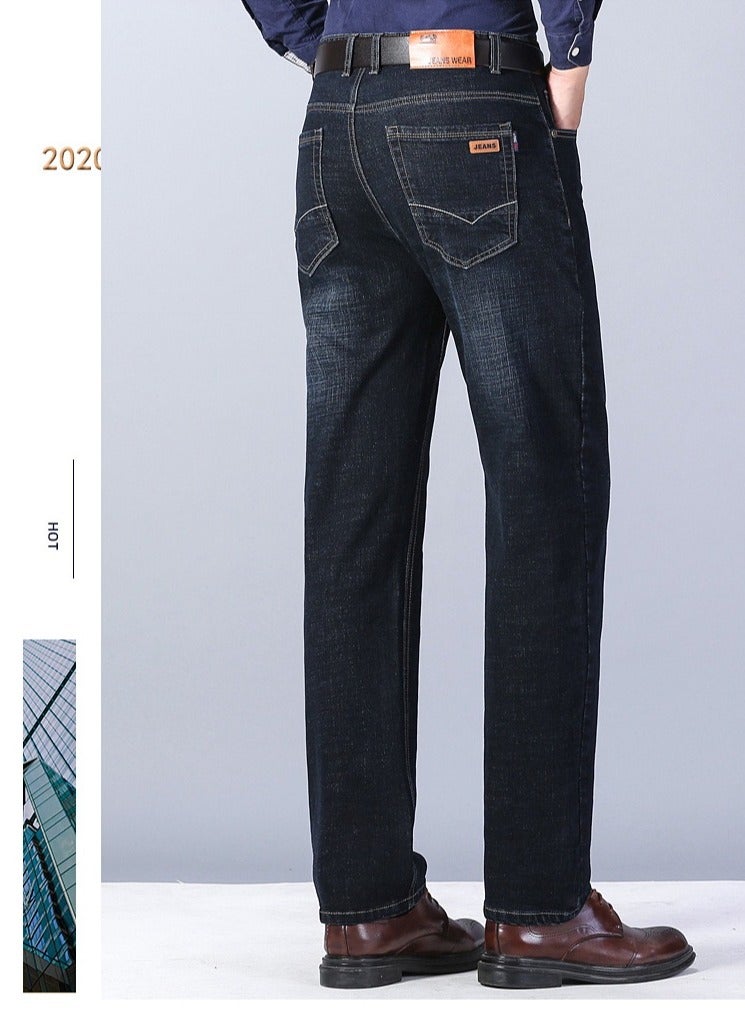 Mens Jeans Pants Straight Fit Tapered Leg Skinny Jean For Work And Casual BK-30 - Image 4