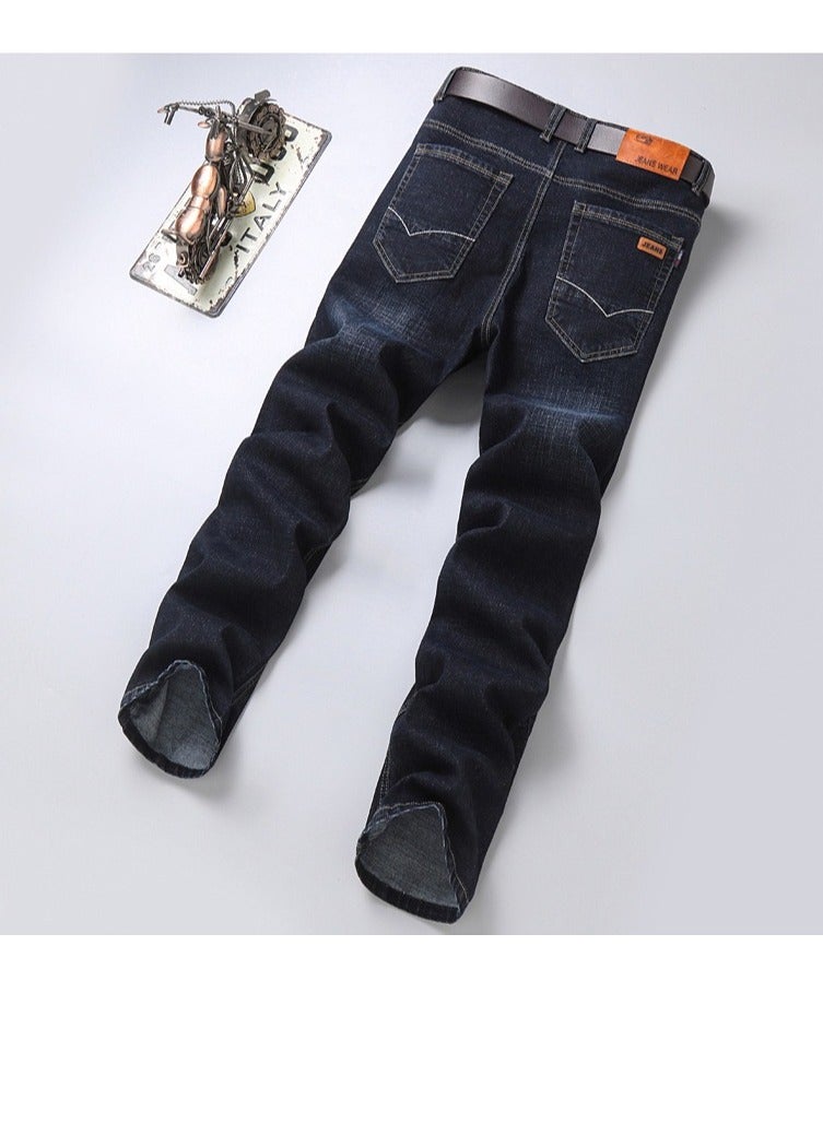 Mens Jeans Pants Straight Fit Tapered Leg Skinny Jean For Work And Casual BK-30 - Image 3