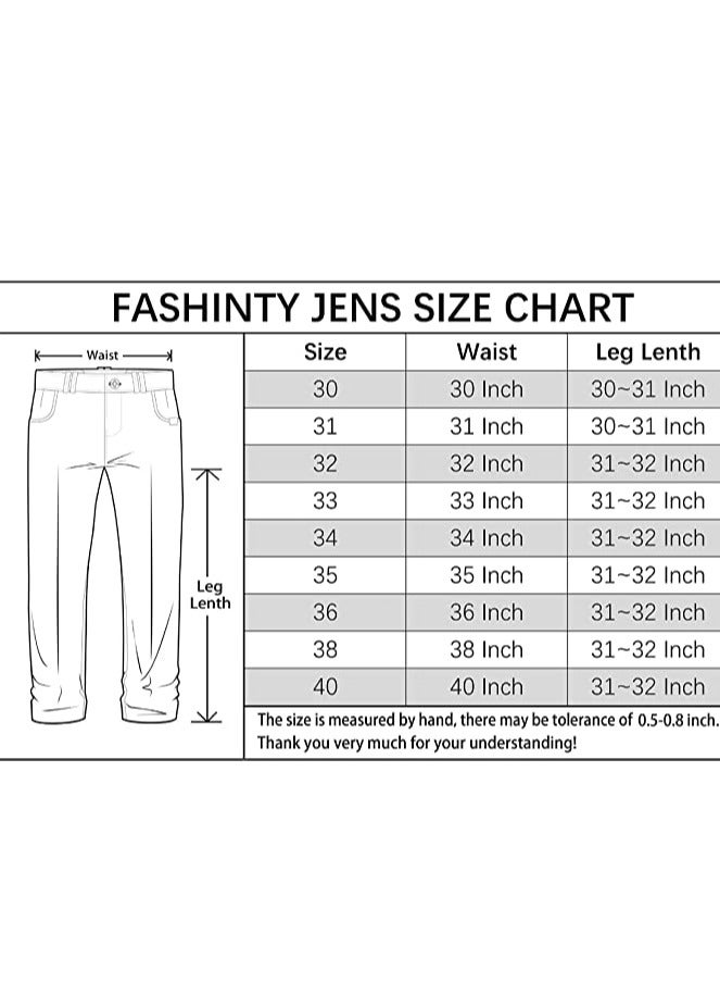 Mens Jeans Pants Straight Fit Tapered Leg Skinny Jean For Work And Casual BK-30 - Image 2