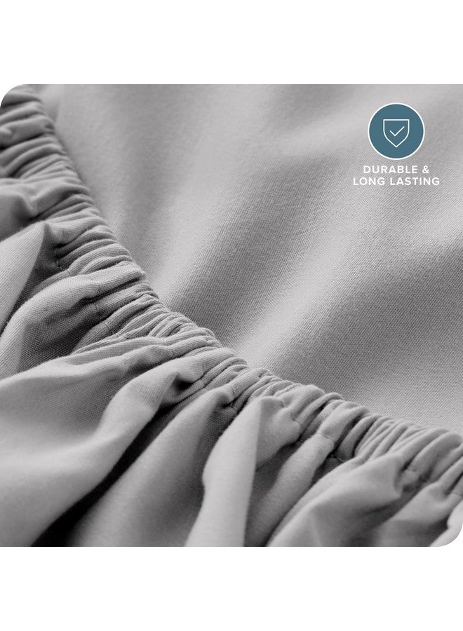 Bare Home Bare Home Fitted Bottom Sheet Queen - Premium 1800 Microfiber - Ultra-Soft Wrinkle Free - Deep Pocket - Fitted Sheet (Queen, Light Grey) - Image 5