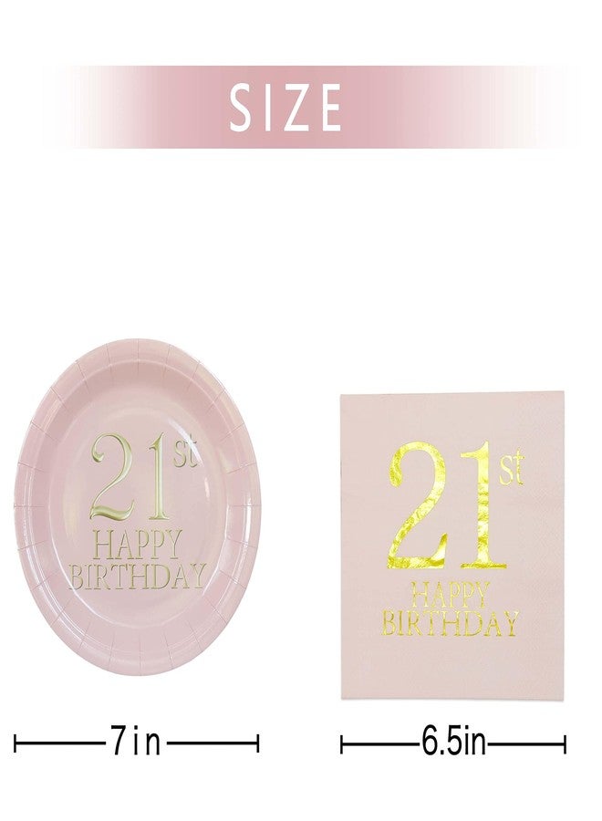 Pandecor Birthday Party Plates and Napkins Party Supplies,Disposable Birthday Party Decorations Set Serve up to 20 Guests (21st) - Image 2
