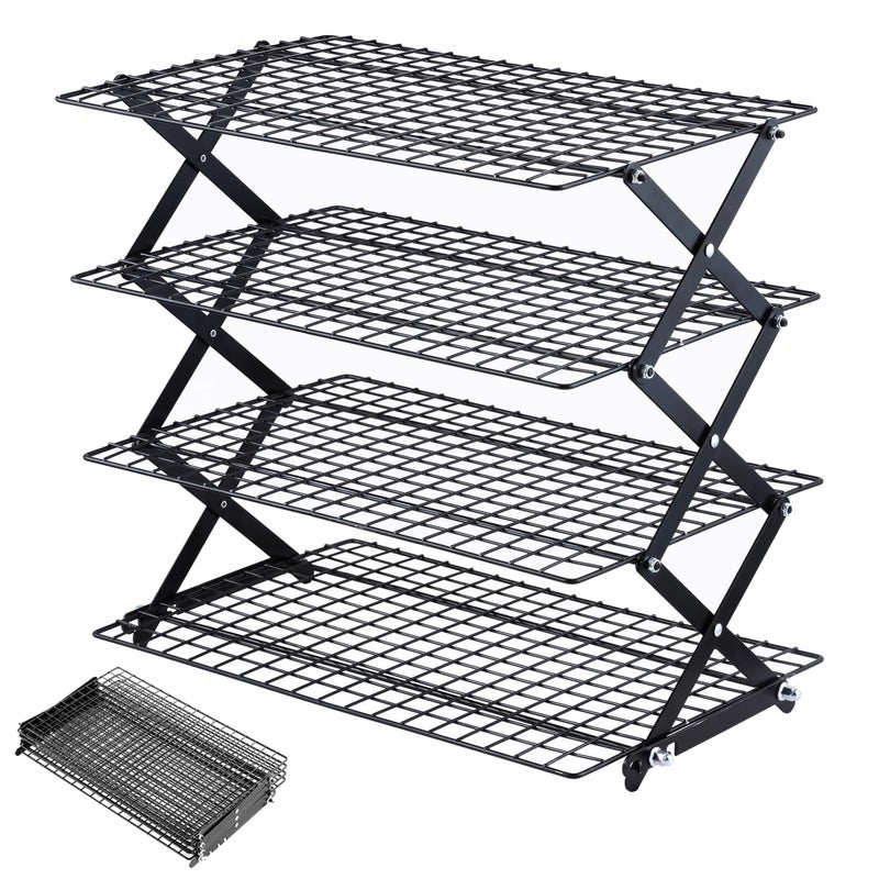 Pleafind 234Tier Collapsible Cooling Rack 3 Setting Design Adjustable Stackable Baking Rack 5 Modes Cooling Racks for Cooking and Baking Roasting Grilling Gifts for Picnic Party - Image 2