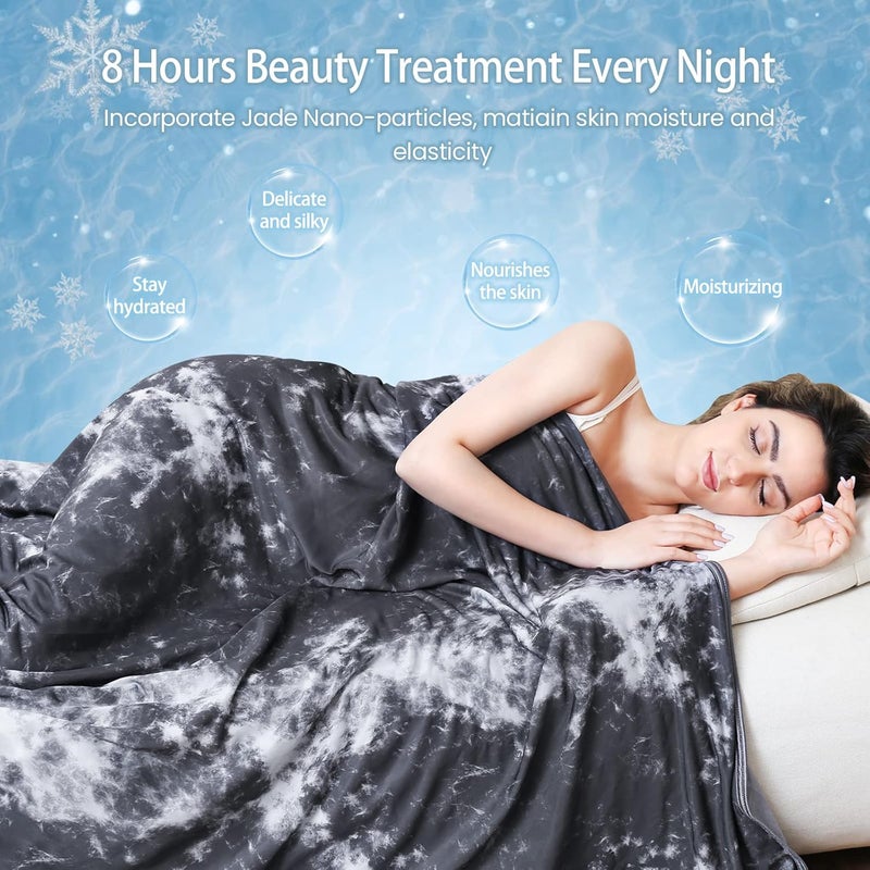 Elegear Cooling Blanket 2-in-1 Self-Cooling Blanket, Japanese Arc-Chill 3.0 Q-Max > 0.5 Lightweight Summer Blanket, Double-Sided, Absorbs Body Heat, Cooling Blanket for Bed Sofa, Tie Dye Black, 150 x - Image 4