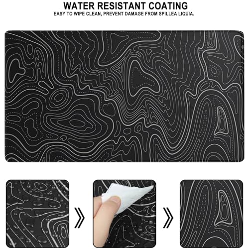 AREYLO Large Gaming Mouse Pad, Waterproof Extra Large Mousepad with Stitched Edges, 31.5" x 15.7" Non-Slip Rubber Base Office Big Long Keyboard Pad for Office Gamer Home XXL, Black - Image 2