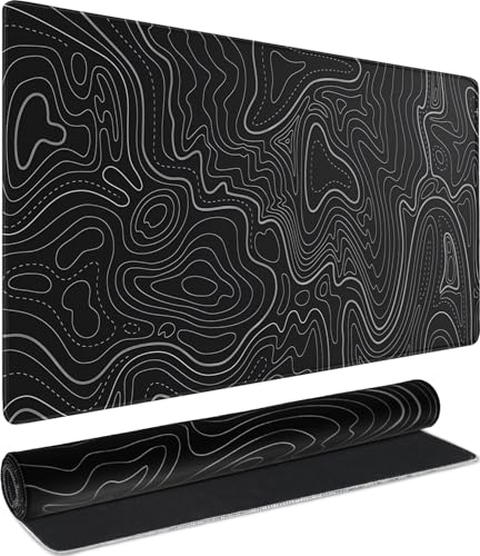 AREYLO Large Gaming Mouse Pad, Waterproof Extra Large Mousepad with Stitched Edges, 31.5" x 15.7" Non-Slip Rubber Base Office Big Long Keyboard Pad for Office Gamer Home XXL, Black - Image 1