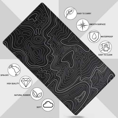 AREYLO Large Gaming Mouse Pad, Waterproof Extra Large Mousepad with Stitched Edges, 31.5" x 15.7" Non-Slip Rubber Base Office Big Long Keyboard Pad for Office Gamer Home XXL, Black - Image 5