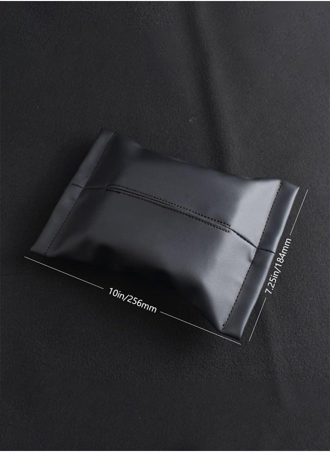 Bukela - Car Tissue Holder for Tesla Model 3 Accessories Model Y X S Center Console Napkin Holders Leather Tissue Box for Visor Screen Backseat Dashboard Armrest Box - Image 1