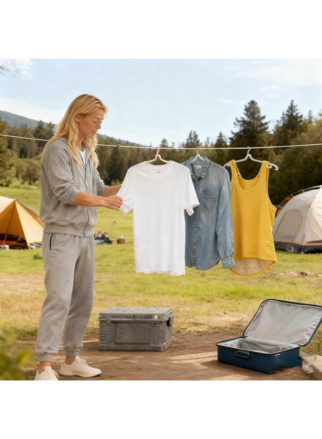 شماعات ملابس قابلة للطي، عبوة من 4 شماعات ملابس محمولة، منشر ملابس بلاستيكي قابل للطي سحري مع سطح غير قابل للانزلاق بأربعة ألوان لتجفيف الملابس أثناء السفر والمنزل - Image 5