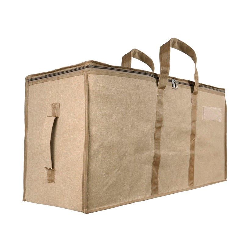 Storite Jumbo SuperSize 90 L Canvas Moisture Proof MultiPurpose Heavy Duty Storage Bag for ToysStationeryBlanketsClothesMoving Bags With Strong Reinforced Handles Rectangular Cream87x38x26cm - Image 1
