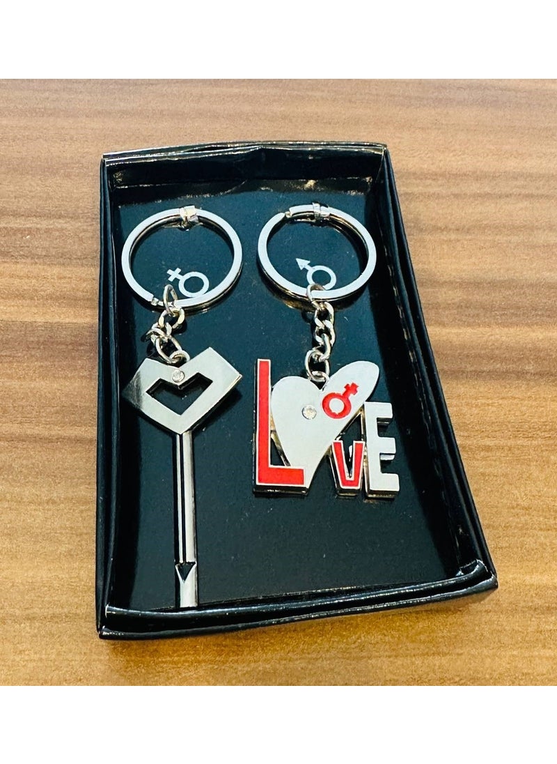 MYK Hediye ve Sanat Atölyesi MYK Gift and Art Workshop Special Design Couple Keychain for Lovers Carry Your Love!  - Image 1