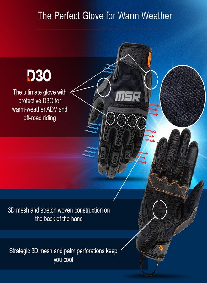MSR La Sal with Molded TPR, D3O Adventure/Off-Road Glove (Grey, X-Large) - Image 2