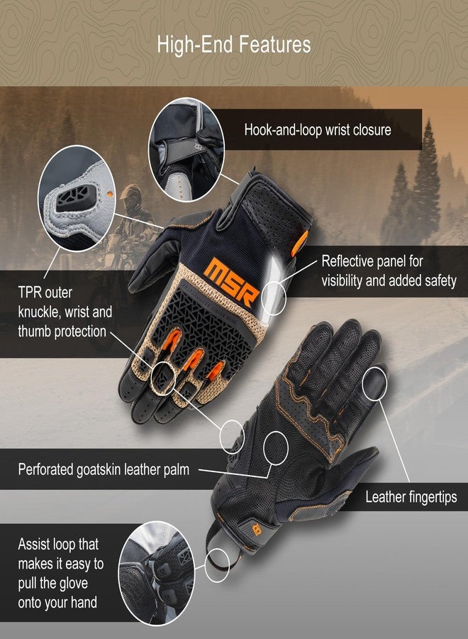 MSR La Sal with Molded TPR, D3O Adventure/Off-Road Glove (Grey, X-Large) - Image 4