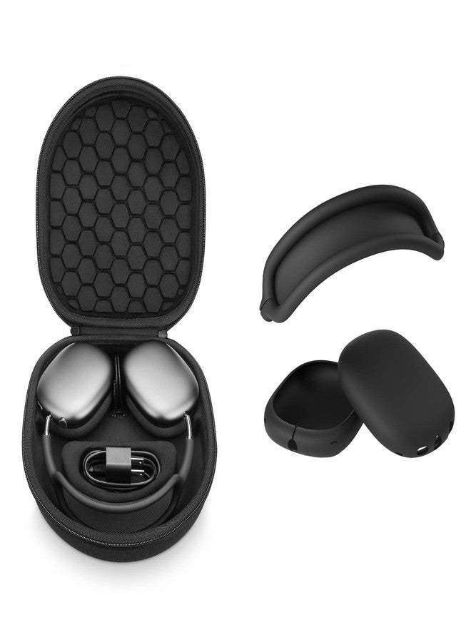 Yinke Smart Case for AirPods Max Headphones Supports Sleep Mode, with AirPods Max Silicone Earpad Cover and Headband Cover Anti-Scratch Accessories, Hard Organizer Portable Carry Travel - Image 1