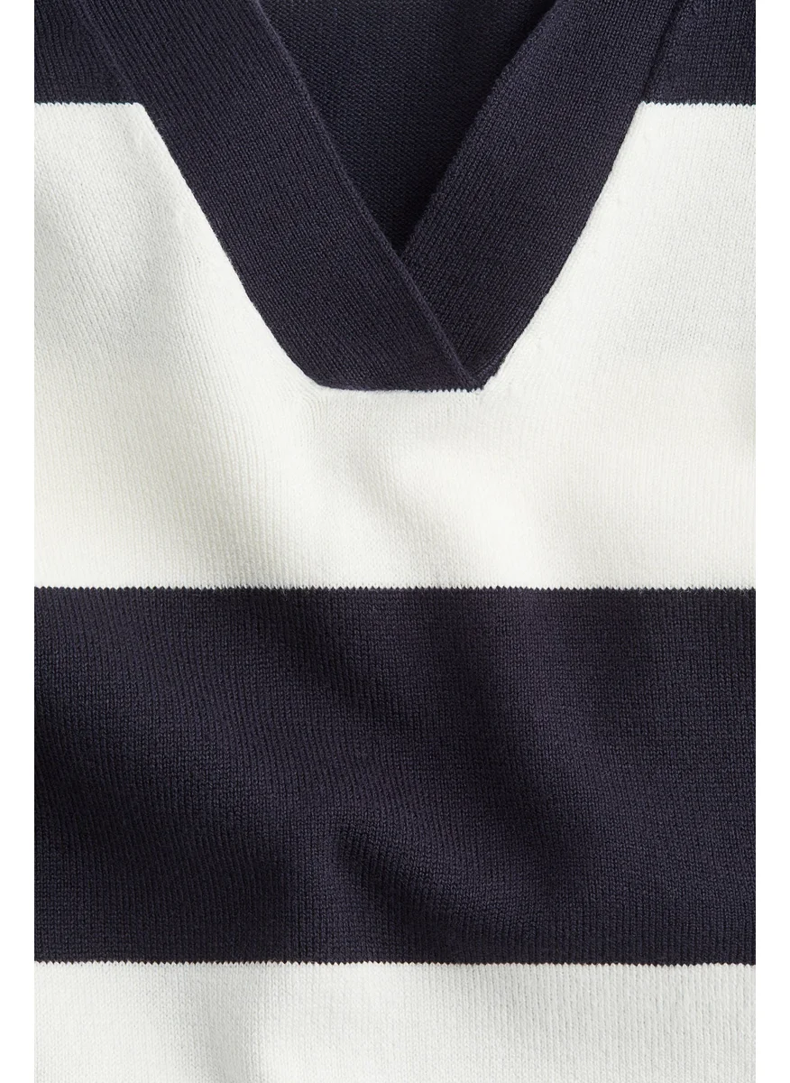 اتش اند ام Oversized Fine-Knit Polo Shirt