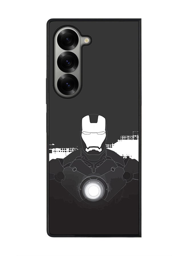 Stylizedd Rugged Black edge case for Samsung Galaxy Z Fold6, Slim fit Soft Case Flexible Rubber Edges Anti Drop TPU Gel Thin Cover -  Iron Man Beam - Image 1
