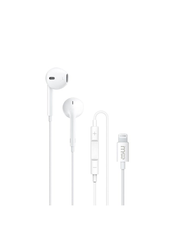 آیمی سماعات أذن سلكية IM-EP108 Lightning لأجهزة iPhone/iPad (جميع الموديلات): صوت ستيريو عالي الدقة مع جهير مثير، ملفات 14 مم، تحكم متعدد مدمج وميكروفون عالي الدقة، كابل TPE متين بطول 1.2 متر، ملاءمة ثابتة للرياضة/العمل/التنقل - Image 1