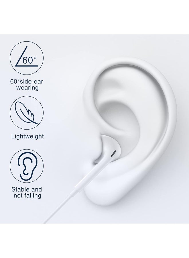 آیمی سماعات أذن سلكية IM-EP108 Lightning لأجهزة iPhone/iPad (جميع الموديلات): صوت ستيريو عالي الدقة مع جهير مثير، ملفات 14 مم، تحكم متعدد مدمج وميكروفون عالي الدقة، كابل TPE متين بطول 1.2 متر، ملاءمة ثابتة للرياضة/العمل/التنقل - Image 4