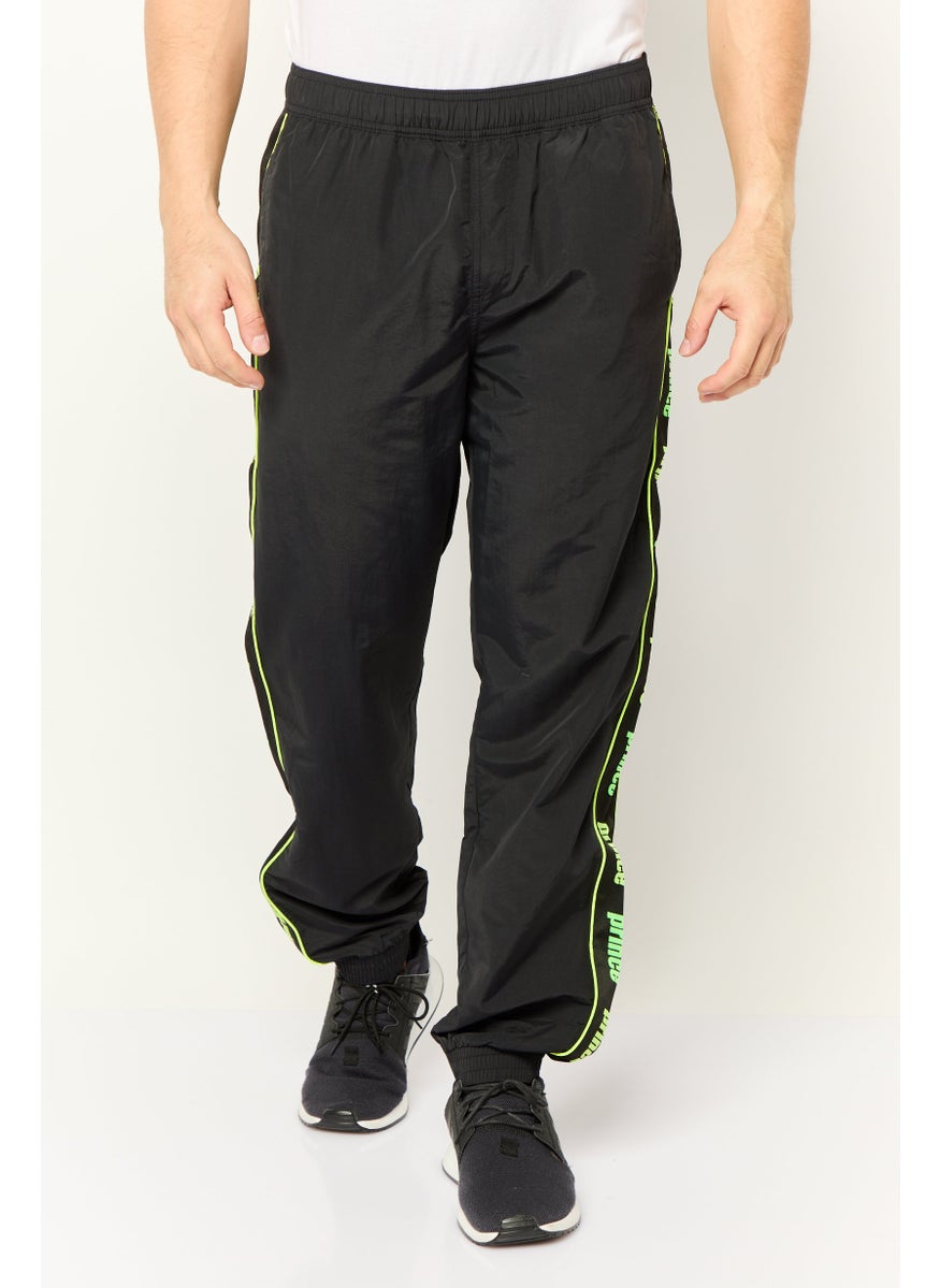 Prince - Men Regular Fit Brand Logo Track Pants, Black - Image 1