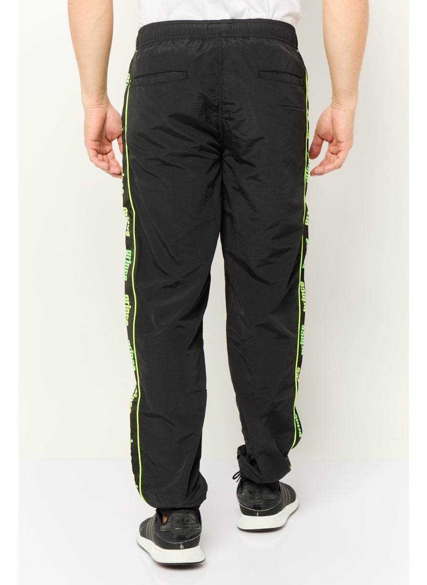 Prince - Men Regular Fit Brand Logo Track Pants, Black - Image 1