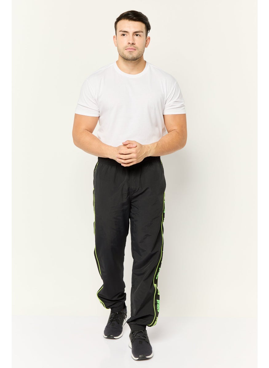 Prince - Men Regular Fit Brand Logo Track Pants, Black - Image 1
