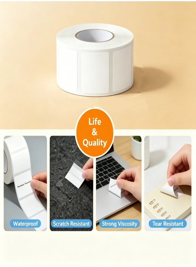 Woofixer 230 Labels/Roll Barcode Label Paper Roll 50x30mm White Waterproof Thermal Transfer Sticker Tape for Shipping, Inventory, Asset Tags Compatible with Most Label Printers - Image 4