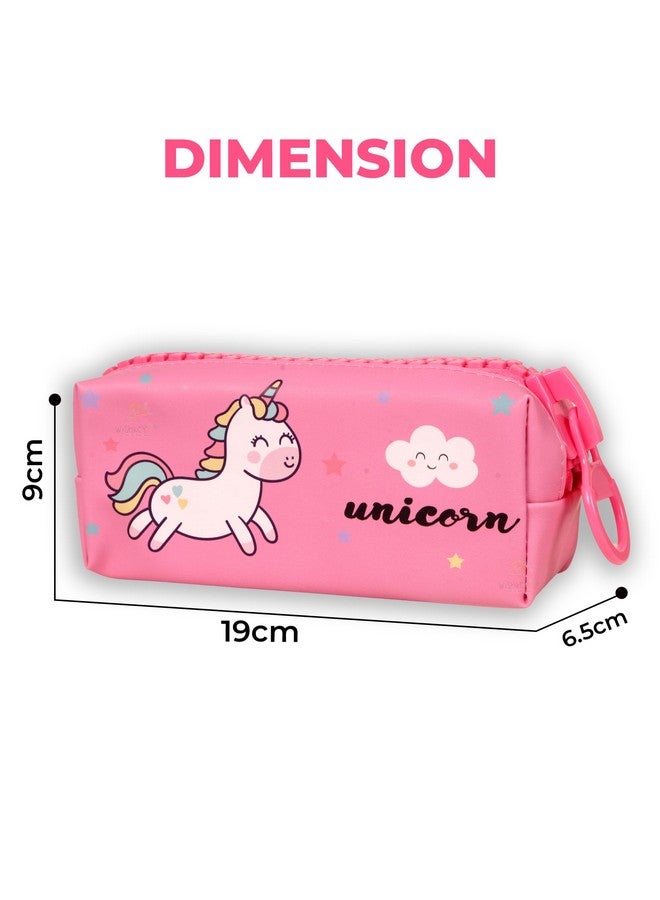 ويش كي حقيبة أقلام رصاص بتصميم يونيكورن من ويشكي للأطفال، صندوق أقلام رصاص أنيق بسحاب لتخزين أدوات القرطاسية، حقيبة تنظيم أدوات مكتبية كبيرة السعة لطلاب المدارس، (عبوة من قطعة واحدة، متنوعة) - Image 3