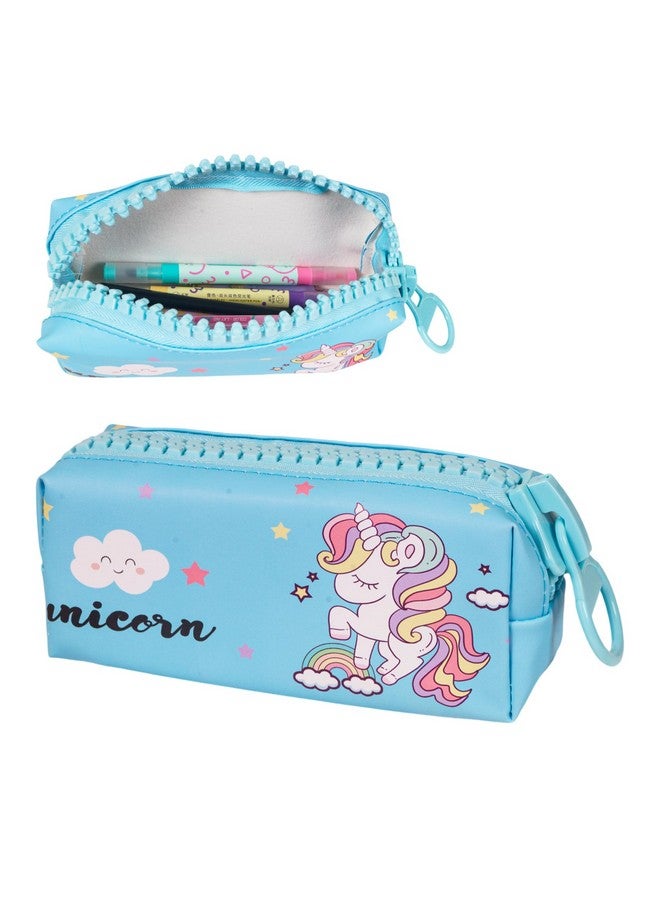 ويش كي حقيبة أقلام رصاص بتصميم يونيكورن من ويشكي للأطفال، صندوق أقلام رصاص أنيق بسحاب لتخزين أدوات القرطاسية، حقيبة تنظيم أدوات مكتبية كبيرة السعة لطلاب المدارس، (عبوة من قطعة واحدة، متنوعة) - Image 1