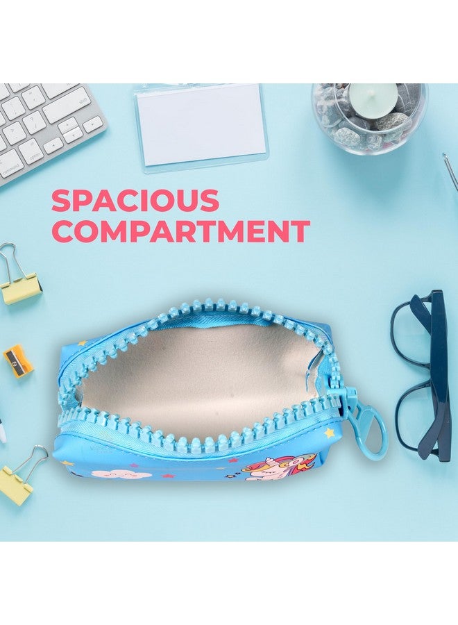 ويش كي حقيبة أقلام رصاص بتصميم يونيكورن من ويشكي للأطفال، صندوق أقلام رصاص أنيق بسحاب لتخزين أدوات القرطاسية، حقيبة تنظيم أدوات مكتبية كبيرة السعة لطلاب المدارس، (عبوة من قطعة واحدة، متنوعة) - Image 5