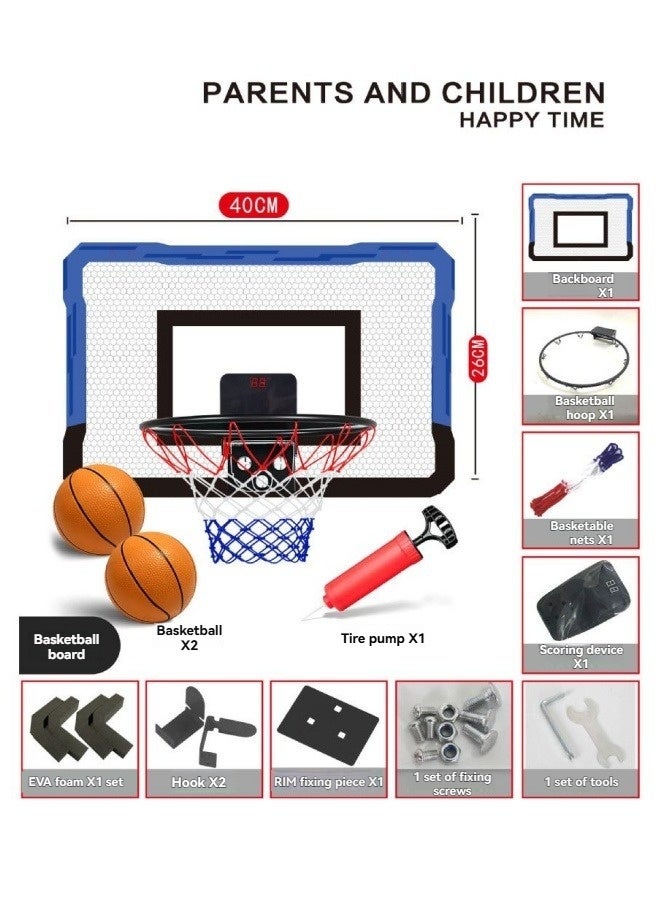 M MIAOYAN Electronic scoring basketball board, punch-free indoor and outdoor hanging basketball hoop, scoring metal hoop, foldable dunk hoop - Image 1