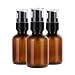 SYBL 3Pcs 60ML2oz Empty Amber Plastic Lotion Pump Press Bottles Refillable Travel Emulsion Essential Oil Makeup Cosmetic Dispenser Containers Storage Vials Jars with Black Pumps - Image 2