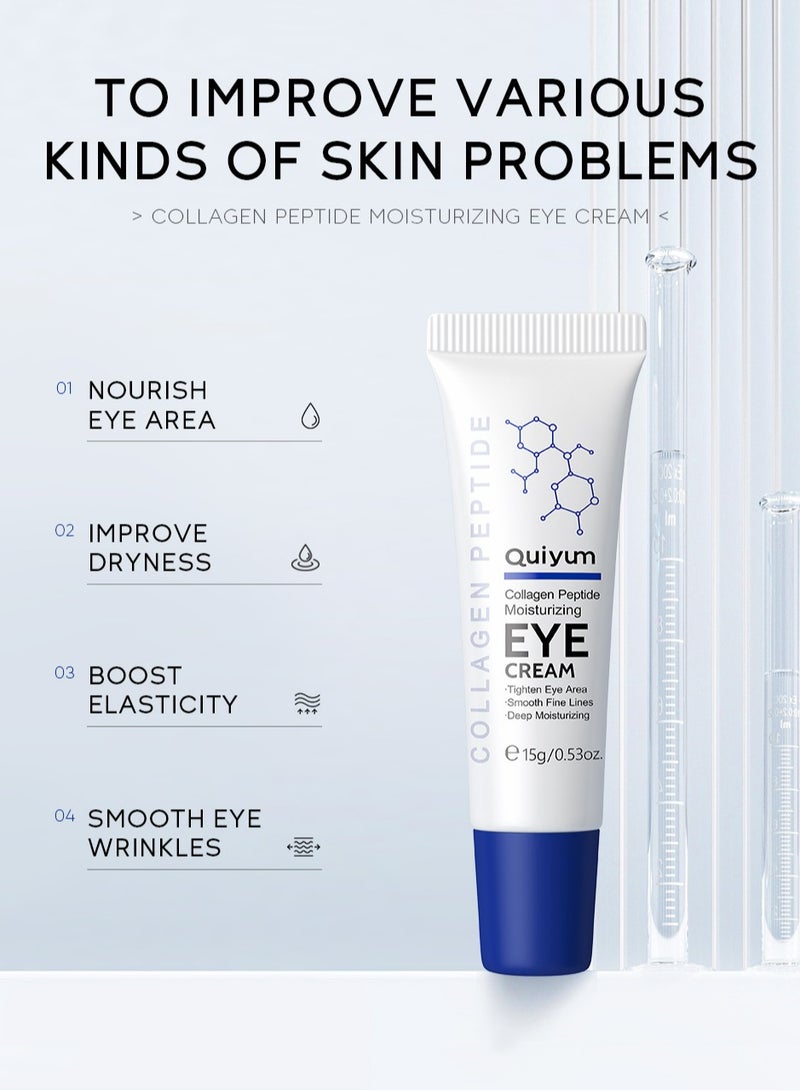كويوم كريم ترطيب العيون بببتيد الكولاجين، 15 جرام، يشد منطقة العين، ينعم الخطوط الدقيقة، يرطب بعمق - Image 3