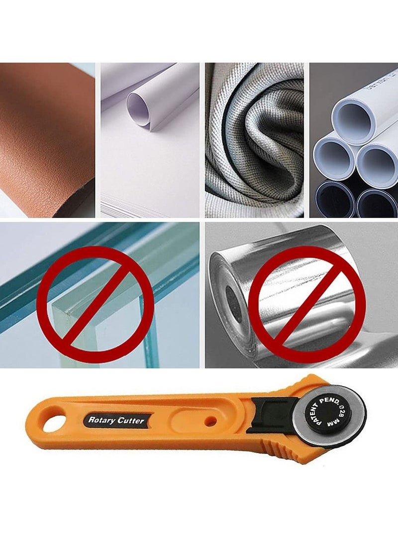 KASTWAVE - 28mm Fabric Cutter, Leather Rotary Cutters, Plastic Handle Wheel Cutter for Papers Leather Fabric Sewing Plastic Blade Patchwork Leather Vinyl Paper Craft, 2pcs - Image 1