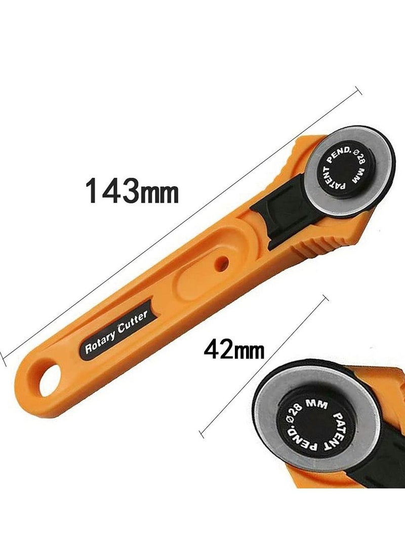 KASTWAVE - 28mm Fabric Cutter, Leather Rotary Cutters, Plastic Handle Wheel Cutter for Papers Leather Fabric Sewing Plastic Blade Patchwork Leather Vinyl Paper Craft, 2pcs - Image 1