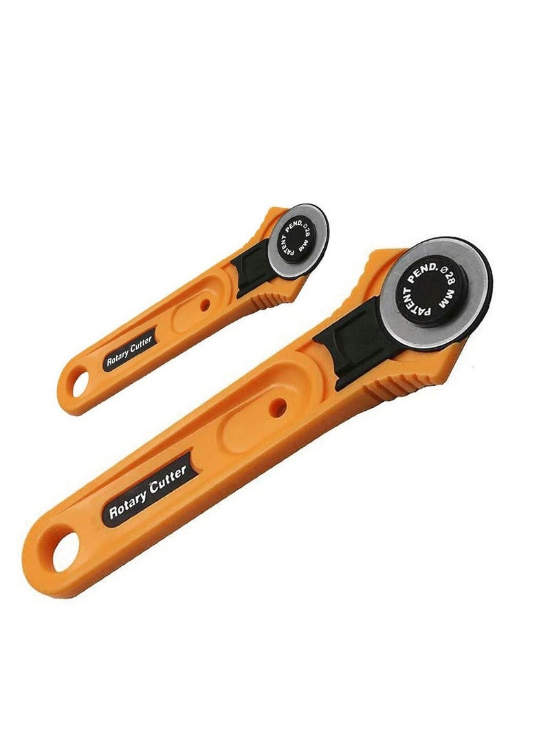 KASTWAVE - 28mm Fabric Cutter, Leather Rotary Cutters, Plastic Handle Wheel Cutter for Papers Leather Fabric Sewing Plastic Blade Patchwork Leather Vinyl Paper Craft, 2pcs - Image 1