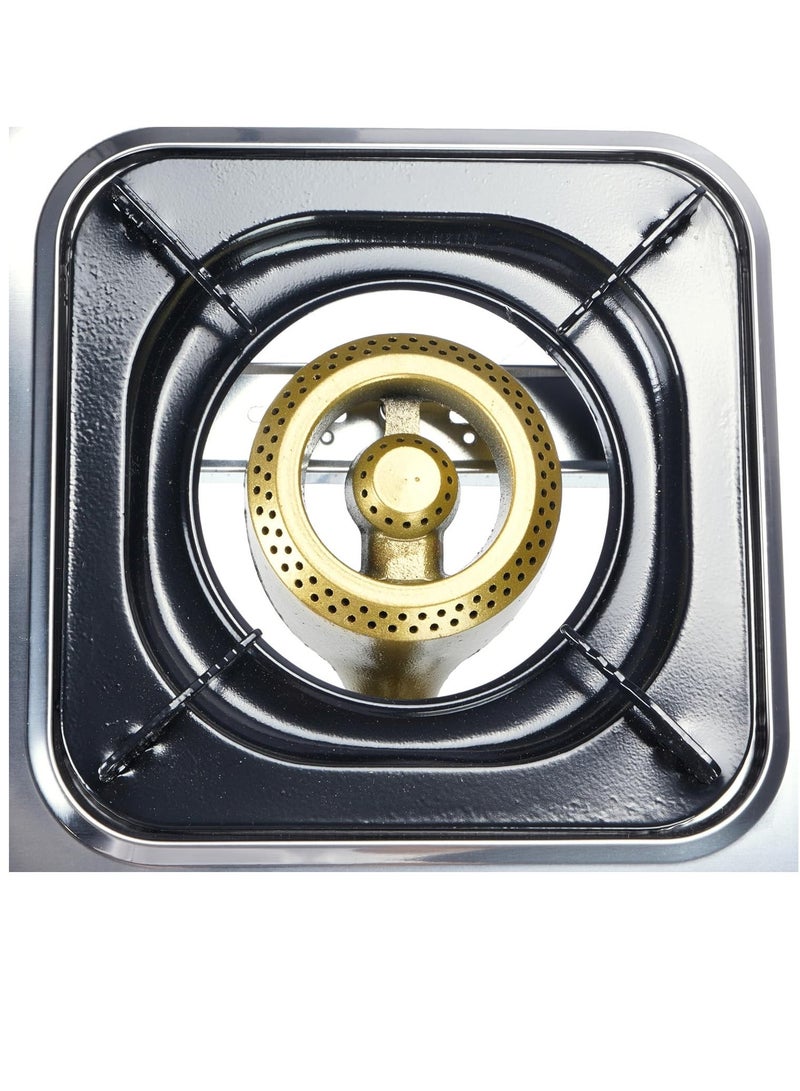 Microplus Two Gas Burner Stove | Stainless Steel | Silver | Auto Ignition PS-8013 - Image 3