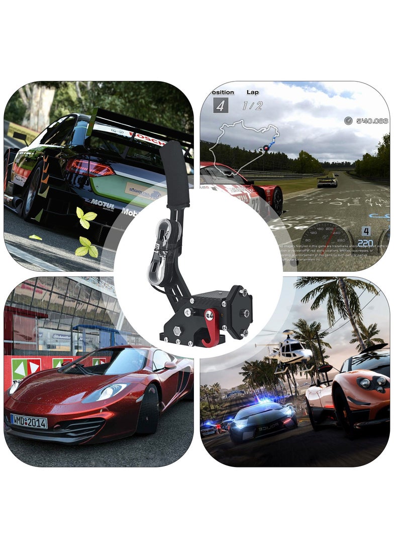 Flash Hawk 16-bit Sim Handbrake for PC Windows Sim Racing Games USB Handbrake for G25 G27 G29 G920 G923 for Thrustmaster T500 T300 with Handle Grip USB Cable (PC System only) - Image 5