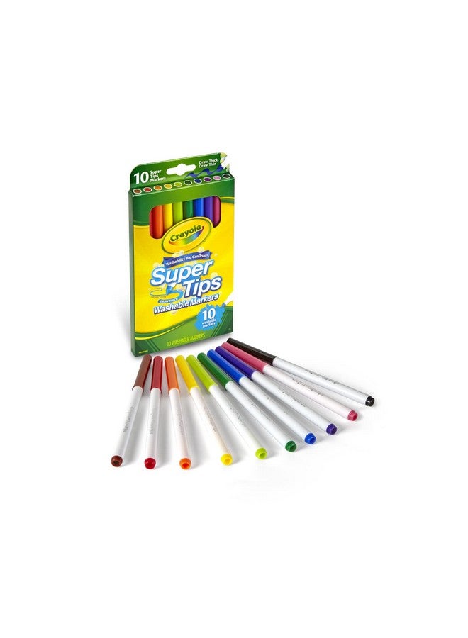 كرايولا أقلام تلوين كرايولا سوبر تيبس قابلة للغسل، 10 قطع - Image 2