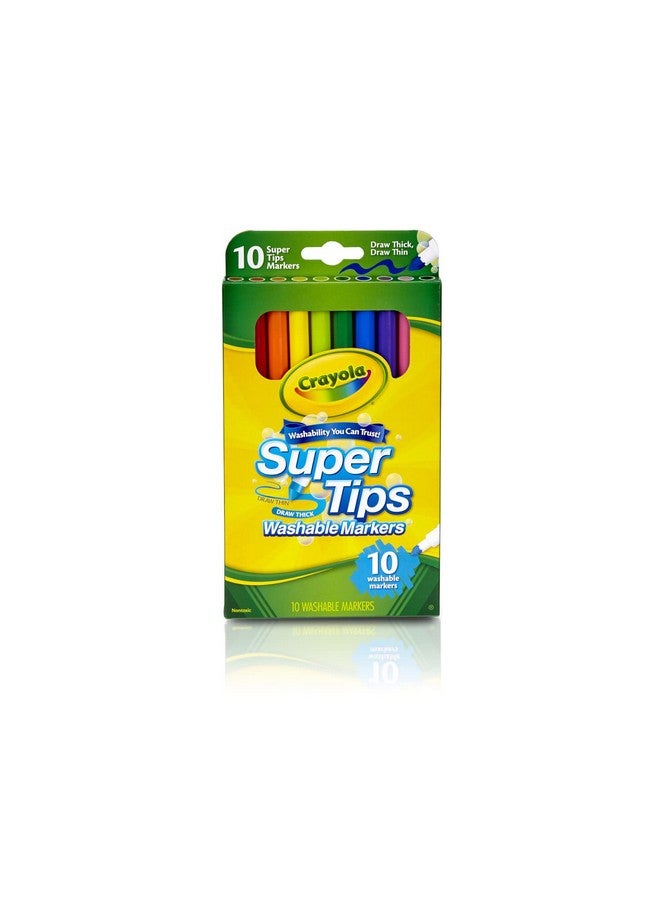 كرايولا أقلام تلوين كرايولا سوبر تيبس قابلة للغسل، 10 قطع - Image 1