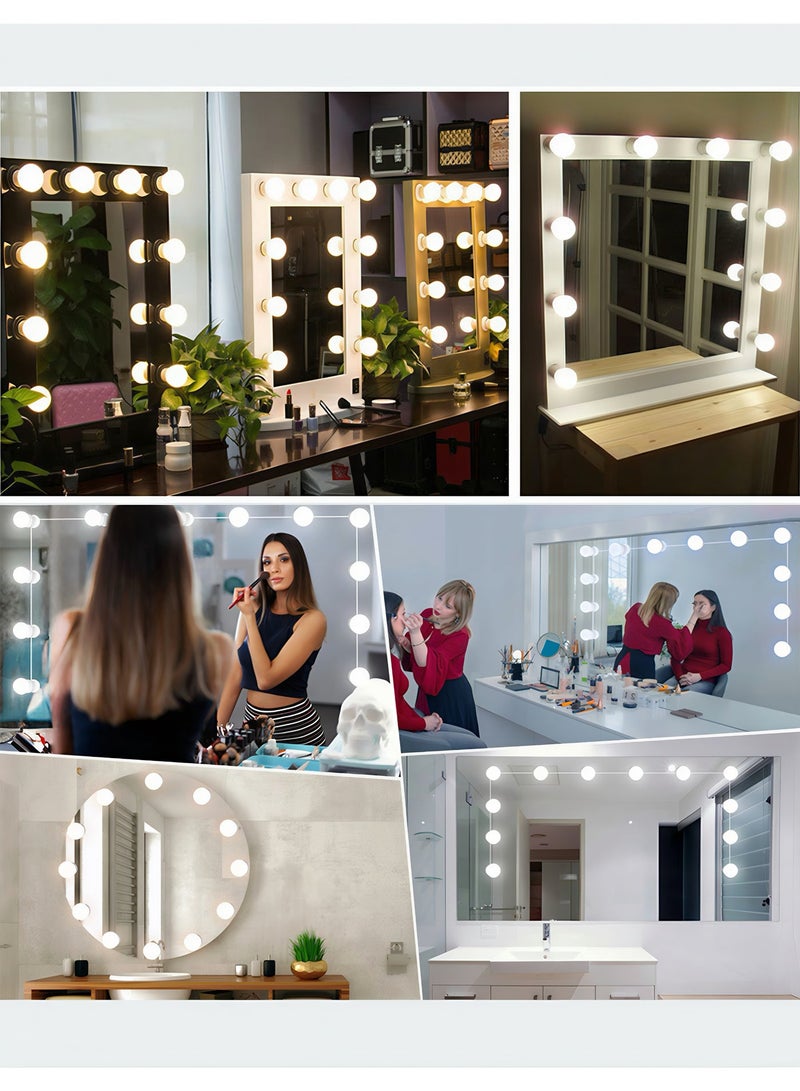 10-Pieces LED Vanity Mirror Light Set Coll White 45∗45∗47cm USB-Rechargeable Light Bulb - Image 1