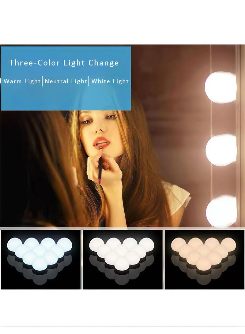 10-Pieces LED Vanity Mirror Light Set Coll White 45∗45∗47cm USB-Rechargeable Light Bulb - Image 5