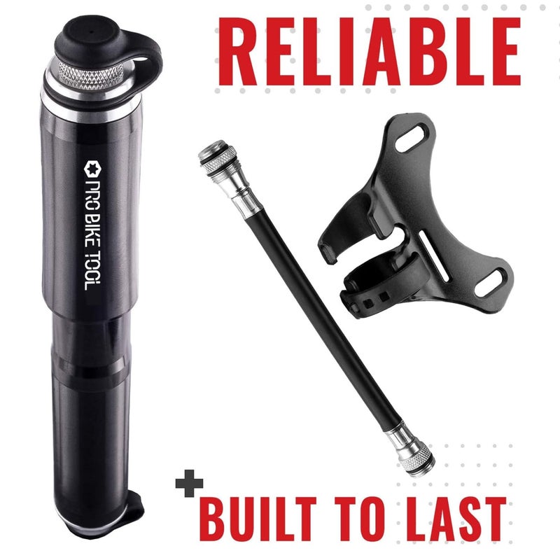 Pro Bike Tool مضخة دراجة هوائية صغيرة من برو بايك تول تناسب فريستا وشرايدر - ضغط عالي PSI - موثوقة، مدمجة وخفيفة - مضخة إطارات دراجة للطرق، الجبال و BMX - Image 5