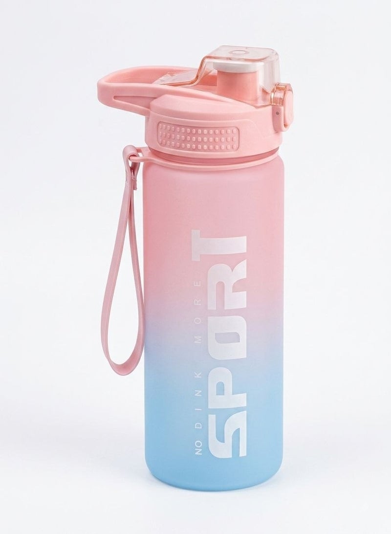 SPORT Frosted Gradient Sports Water Bottle With Capacity Markings And Leak Proof Flip Lid Multicolor Gym Fitness Drinkware - Image 4