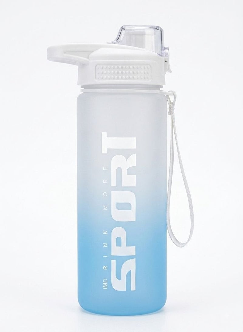SPORT Frosted Gradient Sports Water Bottle With Capacity Markings And Leak Proof Flip Lid Multicolor Gym Fitness Drinkware - Image 2