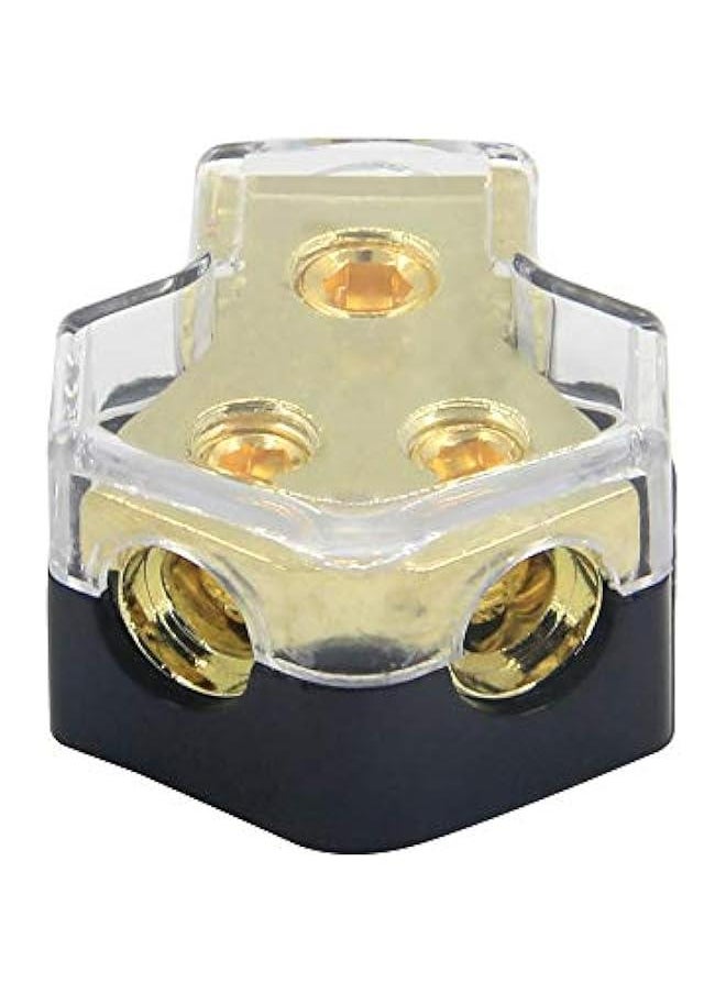 Car Audio Amp Power Distribution Block, 0/2/4 Gauge Input, 4/8/10 Gauge Output, Stereo Audio Splitter Connection Block for Car Sound System (2Way)