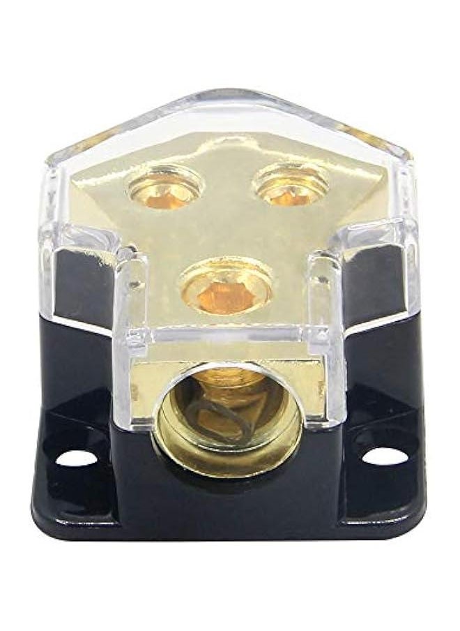Car Audio Amp Power Distribution Block, 0/2/4 Gauge Input, 4/8/10 Gauge Output, Stereo Audio Splitter Connection Block for Car Sound System (2Way)