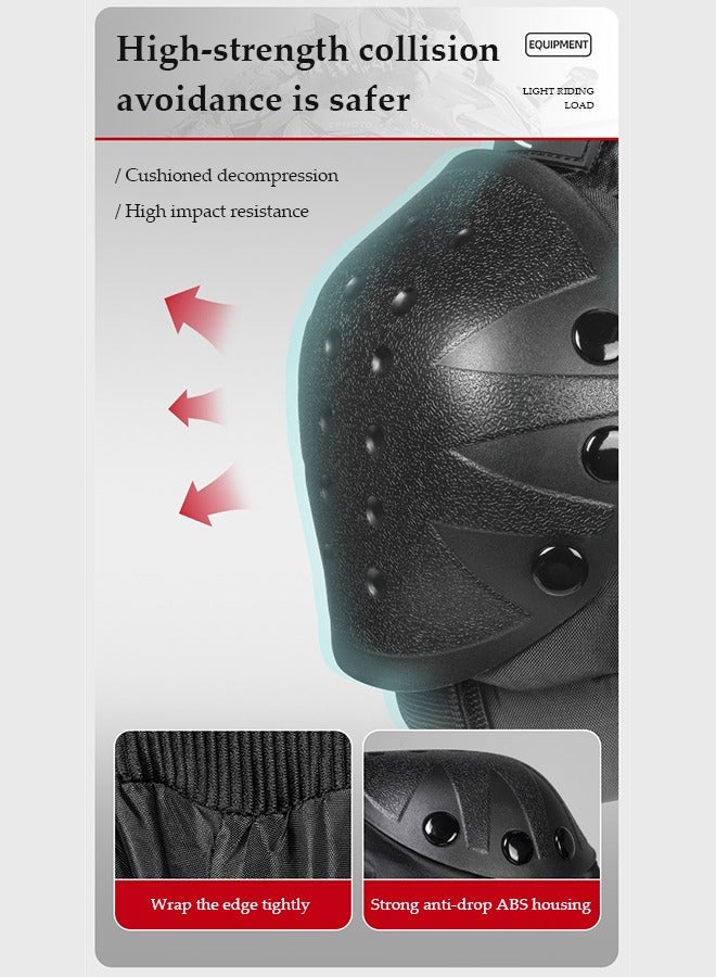 ماركة غير محددة 4Pcs Motorcycle Knee Shin Guards，Motorcycle Protective Gear Kit ,Protective Gear for Adults，Adjustable，for Motorcycle Motocross Racing Mountain Bike  - Image 3