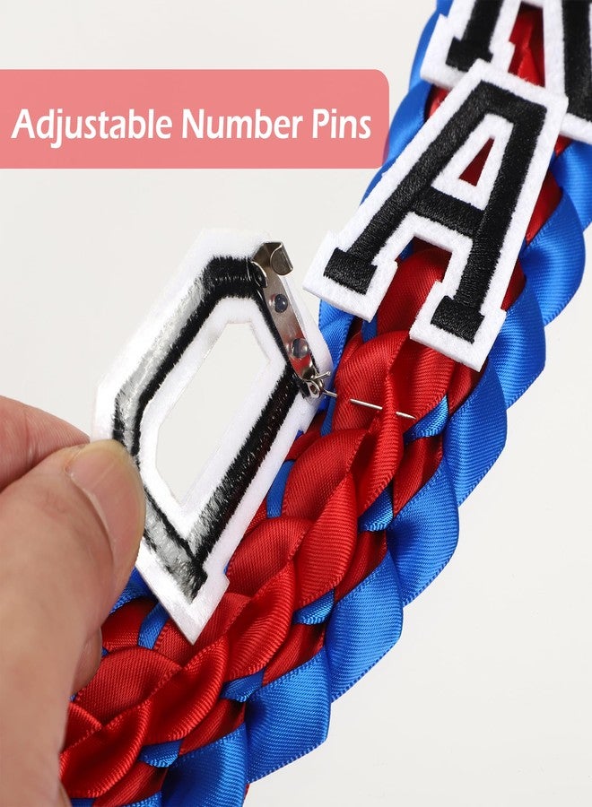 Erligo Graduation Leis 2026 Ribbon Leis for Graduation, Class of 2026 Graduation Necklace for College High School, Graduation DIY Decors Party Supplies (Red and Royal blue) - Image 3
