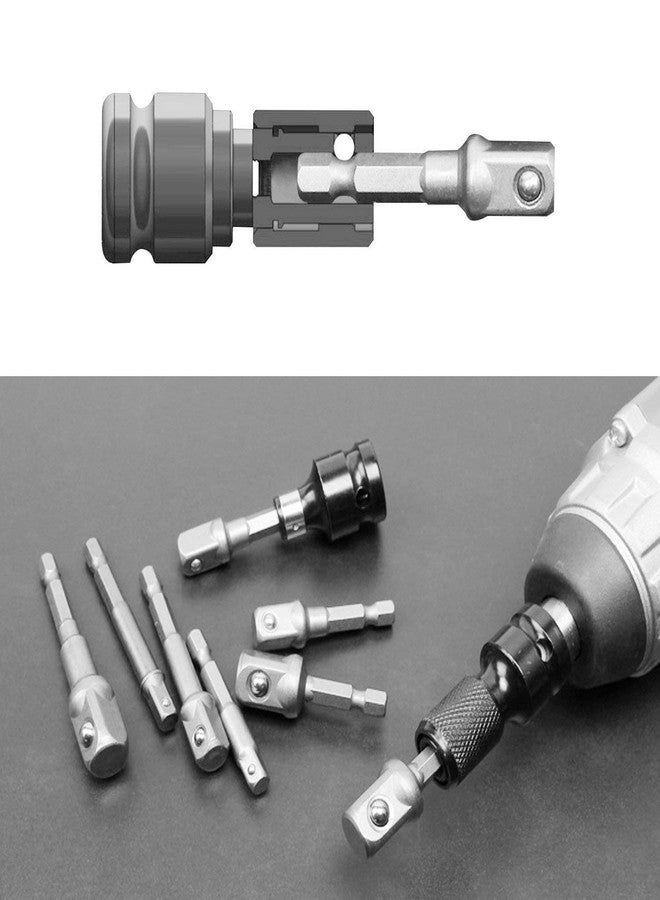 A AND S Tools A AND S TOOL® Impact Grade Socket Adapter Set - 3 Packs Drill Bit Adapter with Bit Holder, Sizes 1/4", 3/8", 1/2", 1/4-Inch Hex Shank, Cr-V, for Cordless Drill & Screwdriver, Power Drill & Driver - Image 5